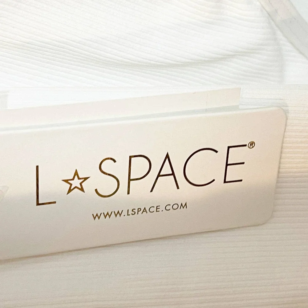 L*space Ribbed Float on One Piece Swimsuit White Size M NWT